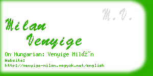 milan venyige business card